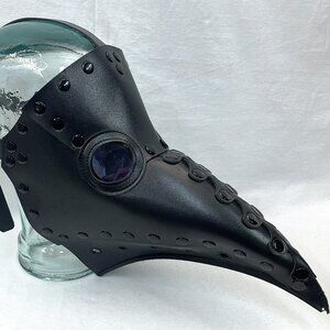 Faux Leather Plague Doctor Mask with Adjustable Straps - Cosplay Piece